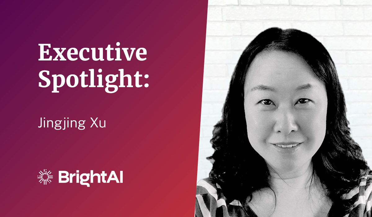 executive spotlight jinjing xu text on gradient background with her headshot