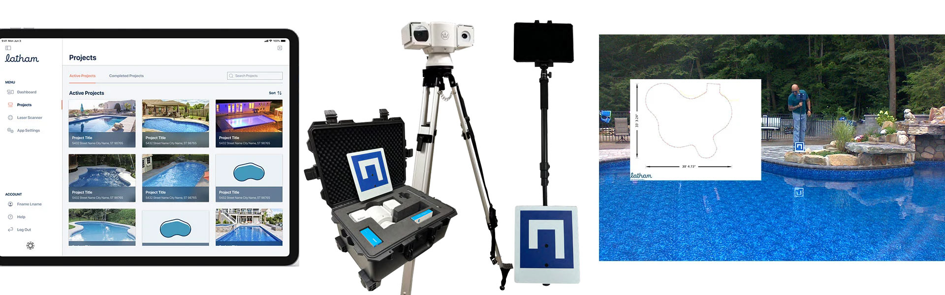 M1 devices for scanning pool with dashboards for latham pools